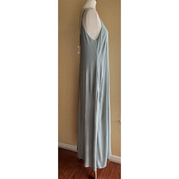 WEST KEI Womens Sage Gauze V-Neck Maxi Dress Size M $70 - Picture 7 of 11